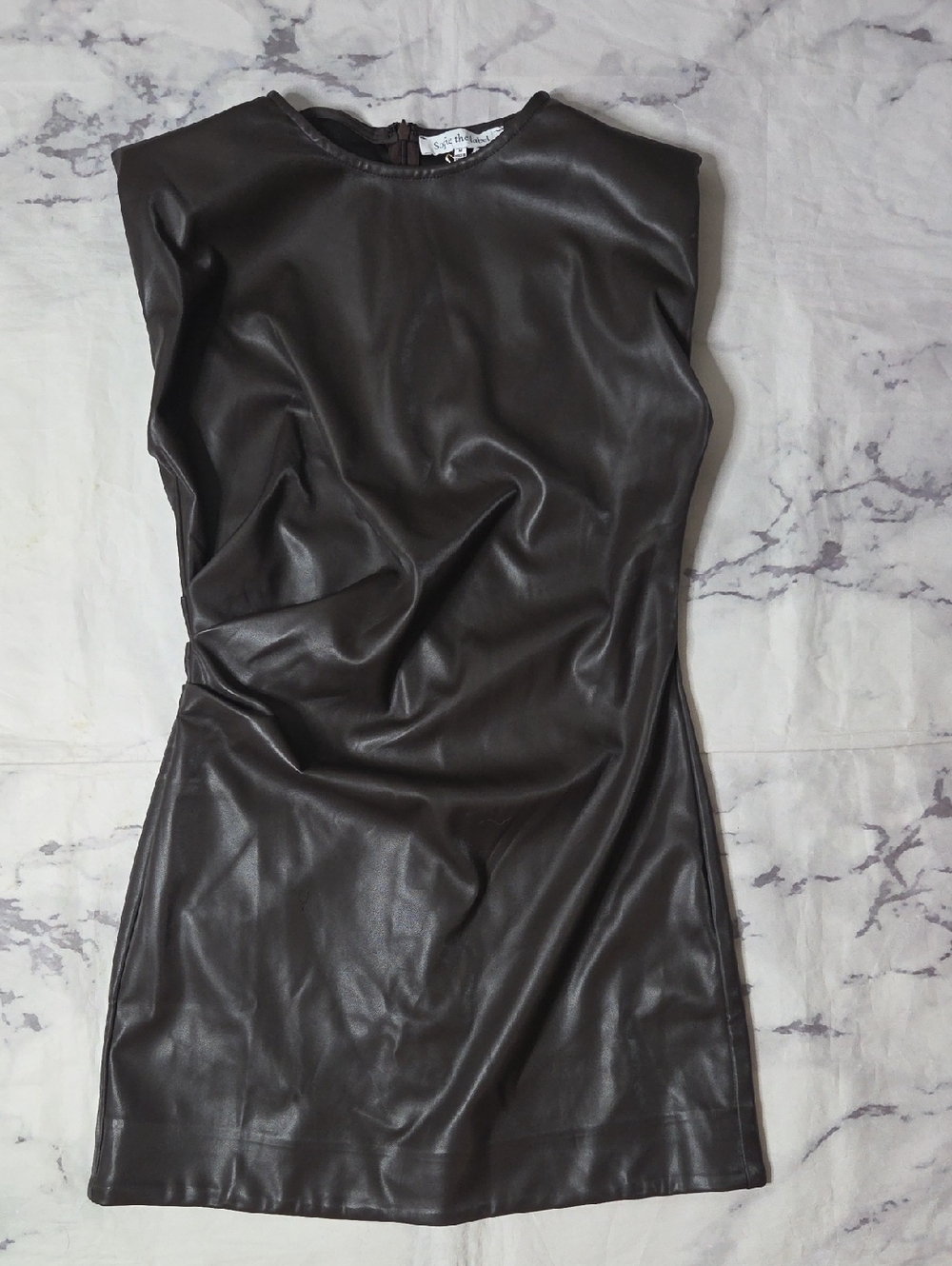 Sofie The Label Brown Faux Leather Dress
